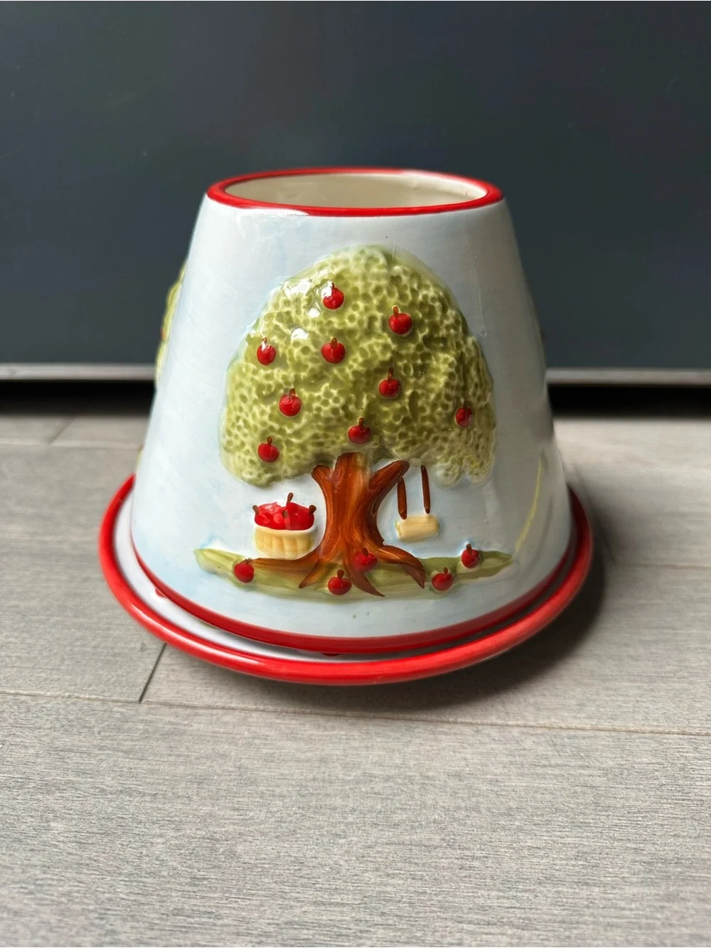 Yankee Candle Large Jar Candle Topper Shade Country Apple Tree With Plate Set